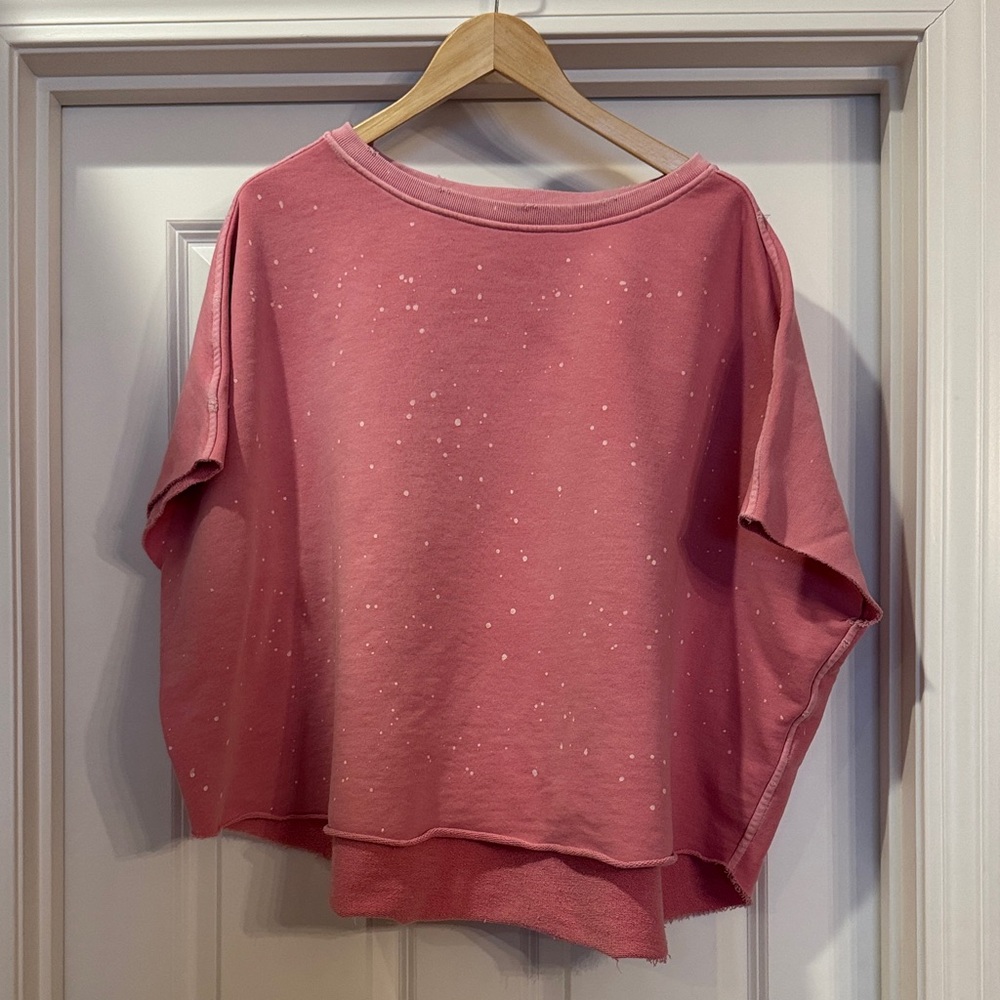 All Saints Xonda Splatter Sweatshirt - Pink Cropped Oversized